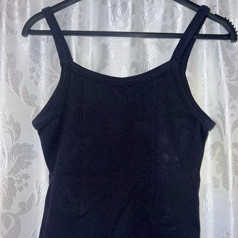Forever 21 Black Ribbed Tank Top with Wide Straps